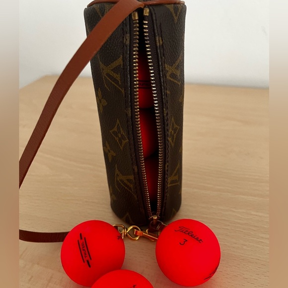 Louis Vuitton Monogram Papillon Golf Ball Holder EUC NWOT dust bag France - Picture 12 of 16